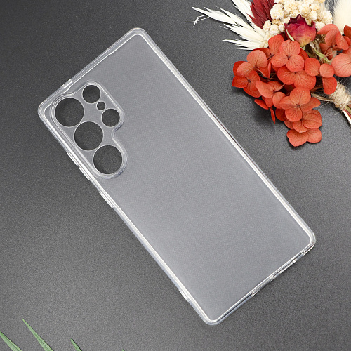 Чехол силиконовый для Samsung Galaxy S25 Ultra (5G), с защитой камеры, X-CASE, прозрачный