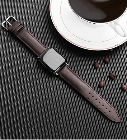 Ремешок на руку для Apple Watch 38/40/41 мм, кожа, темно-коричневый