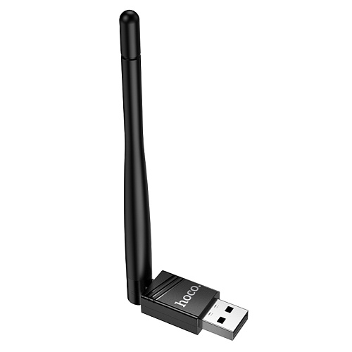 Адаптер WiFi4 USB, HI37, HOCO, 1 антенна, вес: 8.5g, цвет черный