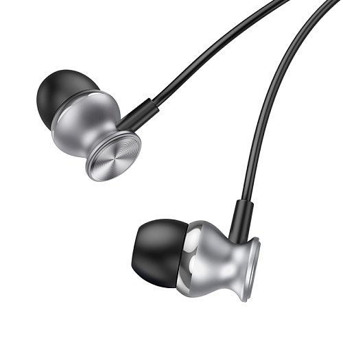 Проводные наушники M106, Fountain metal universal earphones, HOCO, вакуумные, черный