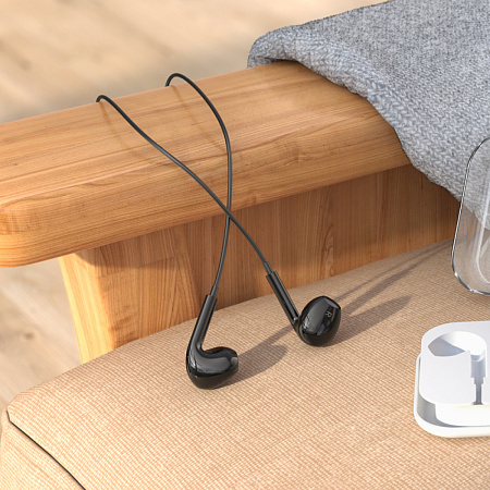 Проводные наушники M101 Max Type-C, Crystal grace wire-controlled digital earphones with microphone, HOCO, черные