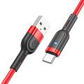USB Кабель Type-C, HOCO, U117, 1.2м, красный