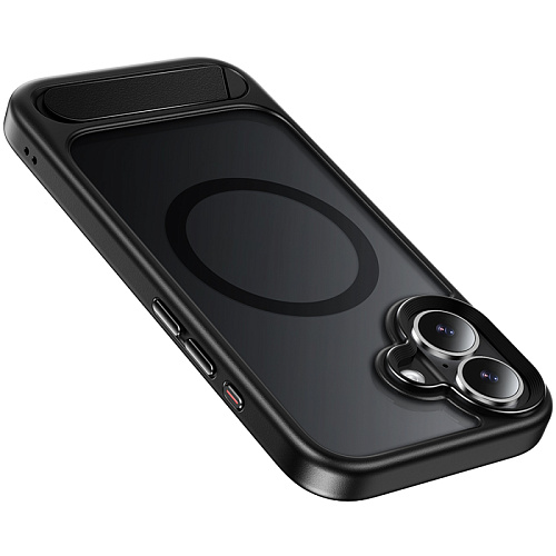 Чехол для iPhone 17, TPU+PC 1.7 мм, Магнитный (MagSafe), с подставкой, AS12, HOCO, прозрачный