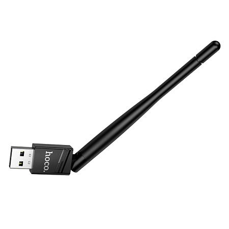 Адаптер WiFi4 USB, HI37, HOCO, 1 антенна, вес: 8.5g, цвет черный