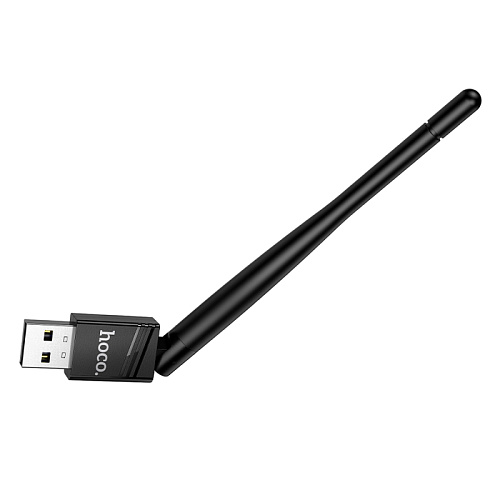 Адаптер WiFi4 USB, HI37, HOCO, 1 антенна, вес: 8.5g, цвет черный