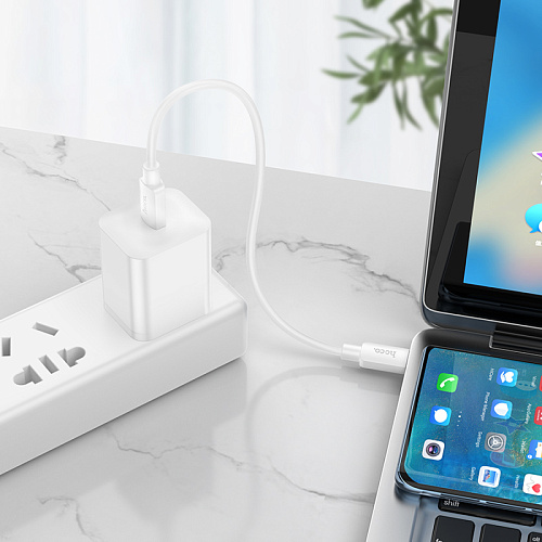 Кабель Type-C на Type-C, HOCO, X96, 0.25м, 60W, белый