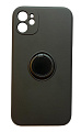 Чехол силиконовый для iPhone 12 (6.1), с держателем, X-CASE, черный