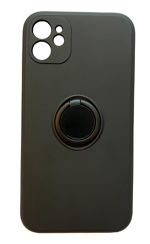 Чехол силиконовый для iPhone 12 (6.1), с держателем, X-CASE, черный