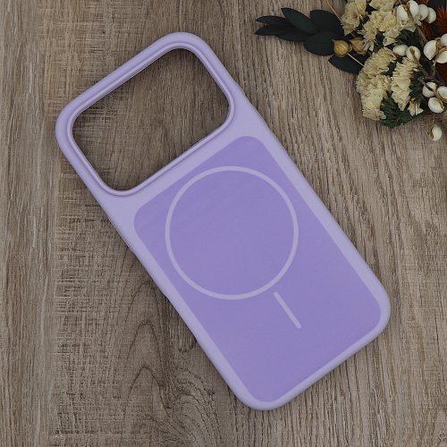 Чехол-накладка для iPhone 17 Pro, Silicon Case, магнитный (MagSafe), с дизайном, без лого, X-CASE, сиреневый