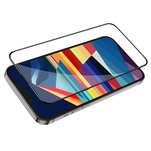 Защитное стекло для iPhone 15/16, G1, HOCO, Flash attach full screen silk screen HD tempered glass, черное
