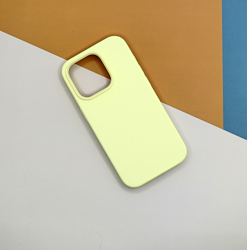 Чехол-накладка для iPhone 14 Pro, Silicon Case, без лого, молочный
