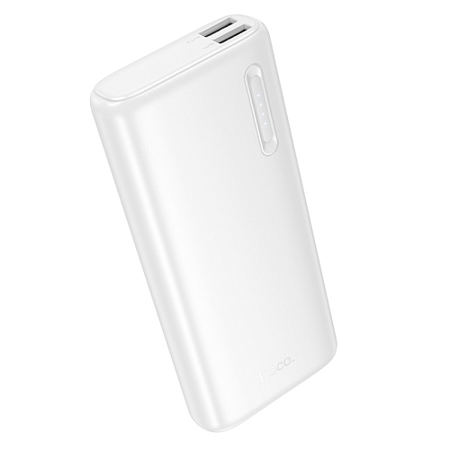 Универсальный Доп. Аккумулятор 10000mAh, J158A, HOCO, выход: 2 USB: 5V/2, белый