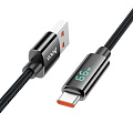 USB Кабель Type-C, HOCO, U125, 1.2м, 5A с дисплеем, черный