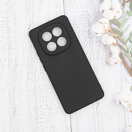 Чехол силиконовый для Xiaomi Redmi Note 14 Pro (4G), с микрофиброй внутри, с защитой камеры, X-CASE, черный