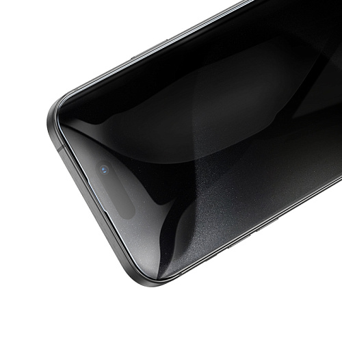 Защитное стекло для iPhone 15 Pro, G777 Plus, HOCO, anti-static, антишпион, черное