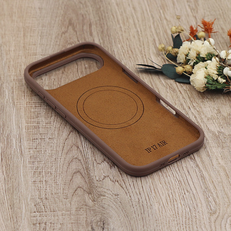 Чехол-накладка для iPhone 17 Air, Silicon Case, магнитный (MagSafe), без лого, X-CASE, коричневый