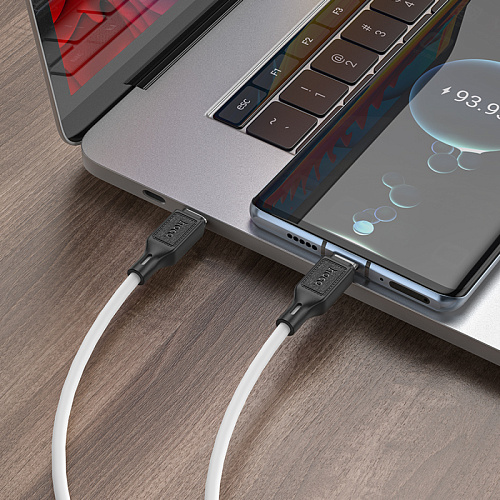 Кабель Type-C на Type-C, HOCO, X90, 1м, силиконовый, 60W, белый