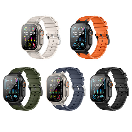 Ремешок на руку для Apple Watch 44/45/46/49 мм, HOCO, WA35, силиконовый, черный