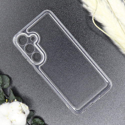 Чехол силиконовый для Samsung Galaxy S24, с защитой камеры, X-CASE, прозрачный