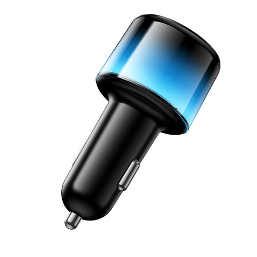 Автомобильное зарядное устройство, 2 USB 5V/2.4A + 2 PD 5V/2.4A (Z69), HOCO, с подсветкой, черный