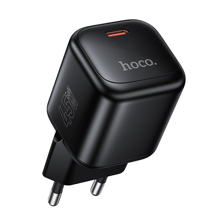 Сетевое зарядное устройство, 1 PD 45W (N84), HOCO, компактный, черный