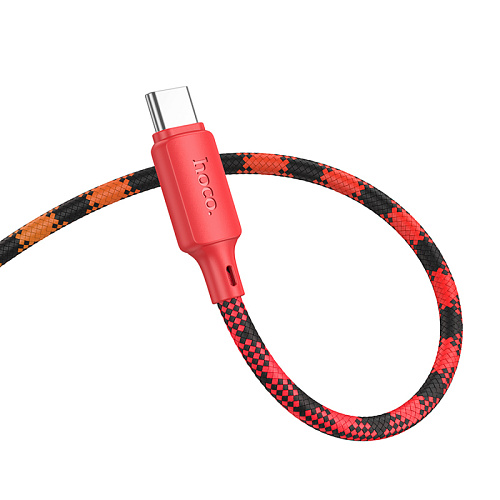 Кабель Type-C на Type-C, HOCO, X116, 60W, разноцветный красный с желтым или синим