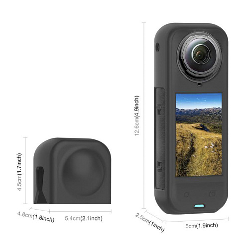 Силиконовый чехол для экшн камеры Insta360 X5, PULUZ, черный