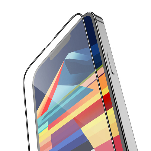 Защитное стекло для iPhone 15/16, G1, HOCO, Flash attach full screen silk screen HD tempered glass, черное