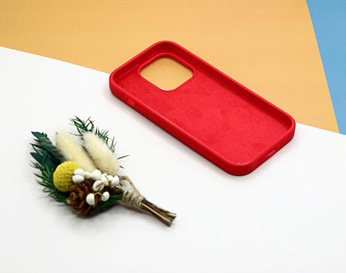Чехол-накладка для iPhone 14 Pro, Silicon Case, без лого, красный