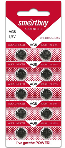 Батарейка часовая, AG8, LR1120 (391A/191) 1 Батарейка
