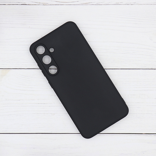 Чехол силиконовый для Samsung Galaxy S24 FE, с микрофиброй внутри, с защитой камеры, X-CASE, черный