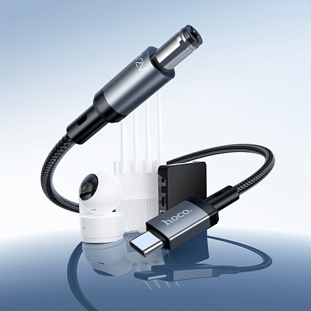 Кабель USB-C на круглое отверстие 5.5 * 2.5/5.5 * 2.1, 12V, X129, HOCO, заряжать настольные лампы, бритвы и т.д., черный