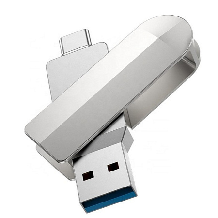 USB Flash Drive 128GB Smart Type-C (UD10) 2 в 1, скорость записи 15-30 МБ/С, скорость чтения 80-120МБ/С