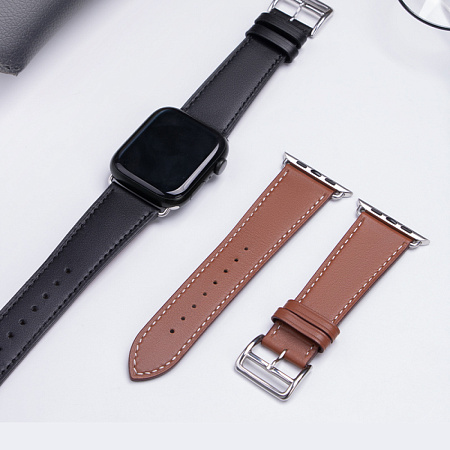 Ремешок на руку для Apple Watch 44/45/46/49 мм, HOCO, WA17, коровья кожа, коричневый