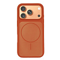 Чехол-накладка для iPhone 17 Pro Max, Silicon Case, магнитный (MagSafe), с дизайном, без лого, X-CASE, оранжевый