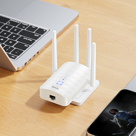 Репитер WiFi4, HI35, HOCO, белый