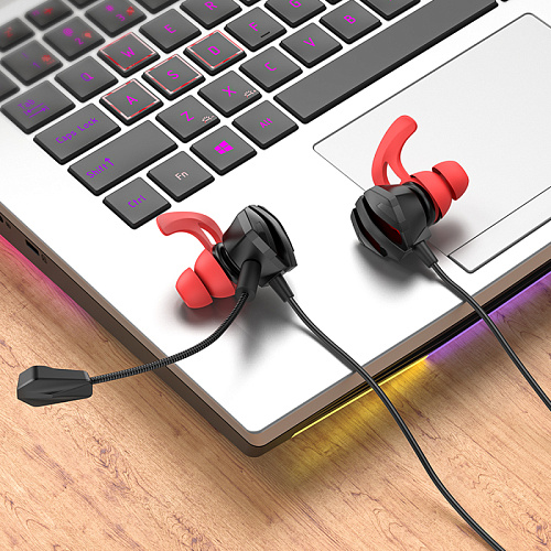 Проводные наушники M105, Sharp wire control gaming earphones, HOCO, вакуумные игровые с микрофоном, черные