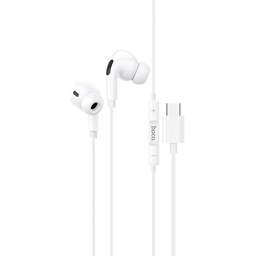 Проводные наушники M83, Type-C, Original series earphones, HOCO, вакуумные с микрофоном, белые