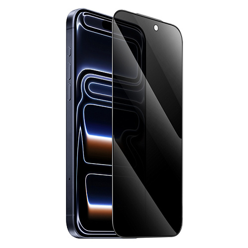 Защитное стекло для iPhone 17 Pro Max, G15, HOCO, Guardian shield series full-screen anti-spy tempered glass, черное