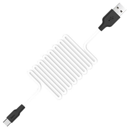 USB Кабель Type-C, HOCO, X21 Plus, силиконовый, черно-белый