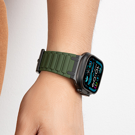 Ремешок на руку для Apple Watch 44/45/46/49 мм, HOCO, WA35, силиконовый, черный