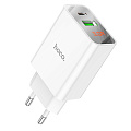 Сетевое зарядное устройство, 1 PD 20W + 1 USB 3.0 QC (C100A), HOCO, белый