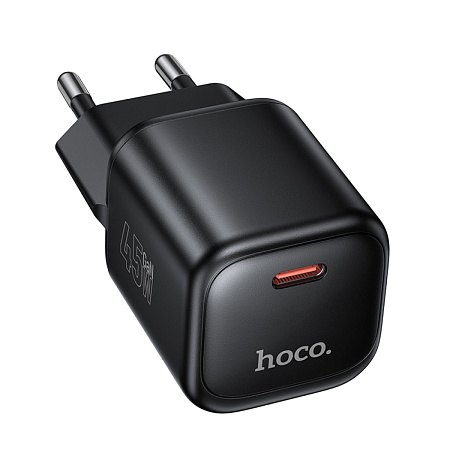 Сетевое зарядное устройство, 1 PD 45W (N84), HOCO, компактный, черный