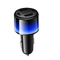 Автомобильное зарядное устройство, 2 USB 5V/2.4A + 2 PD 5V/2.4A (Z69), HOCO, с подсветкой, черный