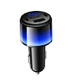 Автомобильное зарядное устройство, 1 USB 5V/2.4A + 2 PD 25W (Z69A), HOCO, с подсветкой, с дисплеем, черный