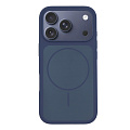 Чехол-накладка для iPhone 17 Pro, Silicon Case, магнитный (MagSafe), с дизайном, без лого, X-CASE, синий
