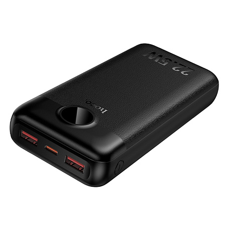 Универсальный Доп. Аккумулятор 20000mAh, J172A, HOCO, выход: 1 USB (22.5W), 1 PD (20W), с дисплеем, черный