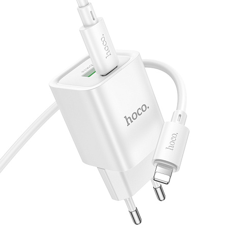 Сетевое зарядное устройство, 1 PD 30W + 1 USB 3.0 QC (C149A), HOCO, Type-C to Lightning, мини, белый