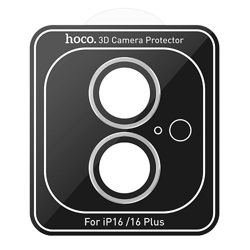 Защитное стекло для iPhone 16/16 Plus, V12 Plus, HOCO, на заднюю камеру, серебро