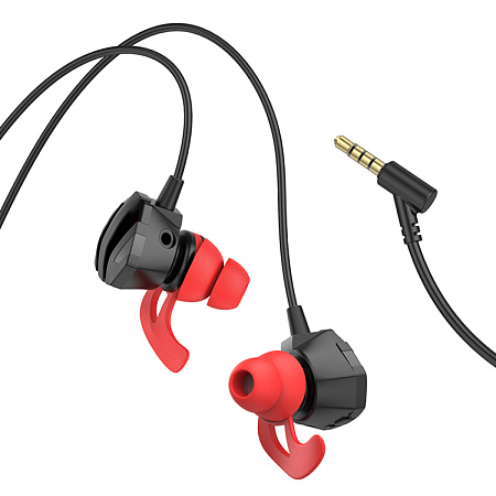 Проводные наушники M105, Sharp wire control gaming earphones, HOCO, вакуумные игровые с микрофоном, черные